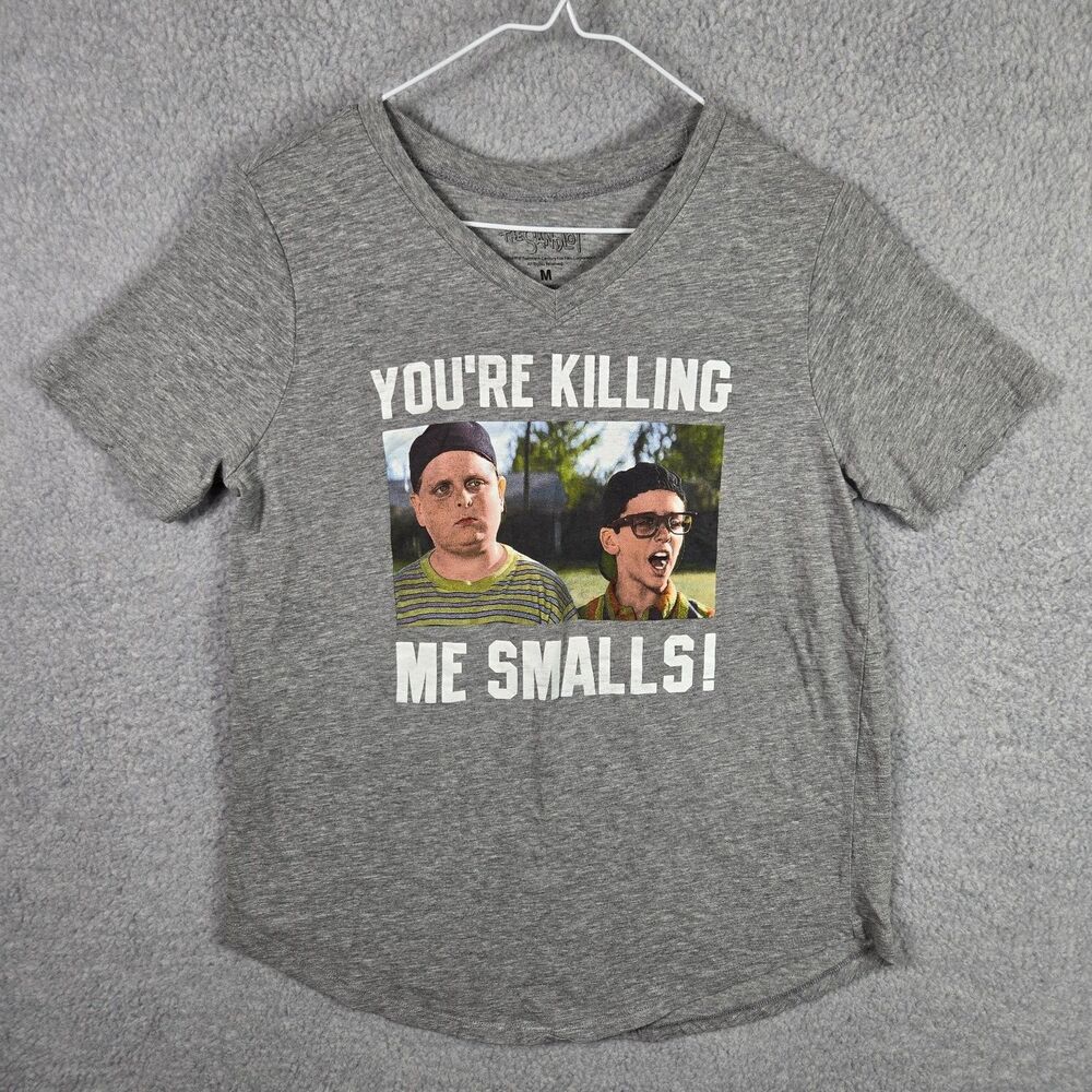 The Sandlot You're Killing Me Smalls V-Neck T-Shirt Size M Gray Heather Graphic